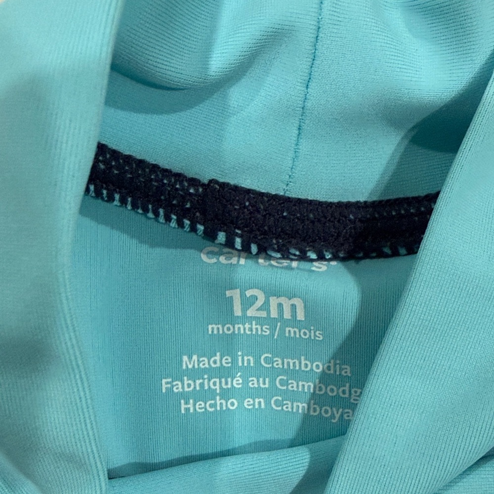 Carter's Blue Otter Rashguard Set 12M - Picture 3 of 7